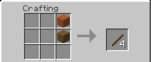 Stick Recipe Minecraft with Different Kind of Wood