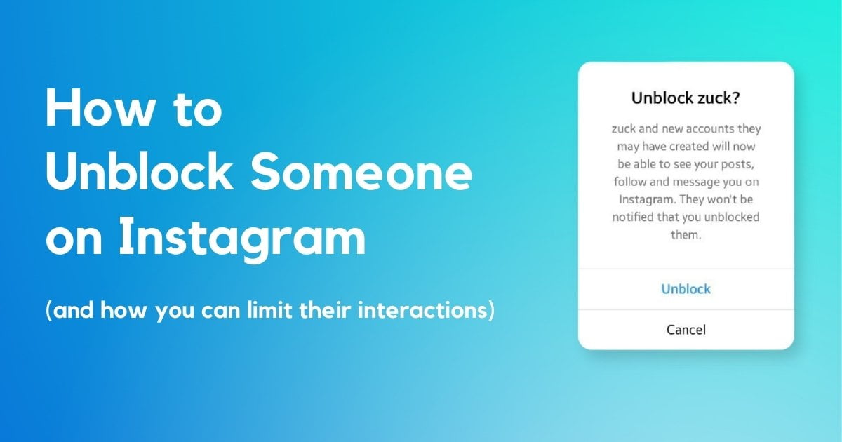 How To Unblock Somone On Instagram