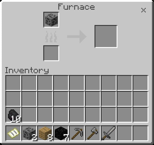 Put A Coal Ore in The Top Box of Furnace